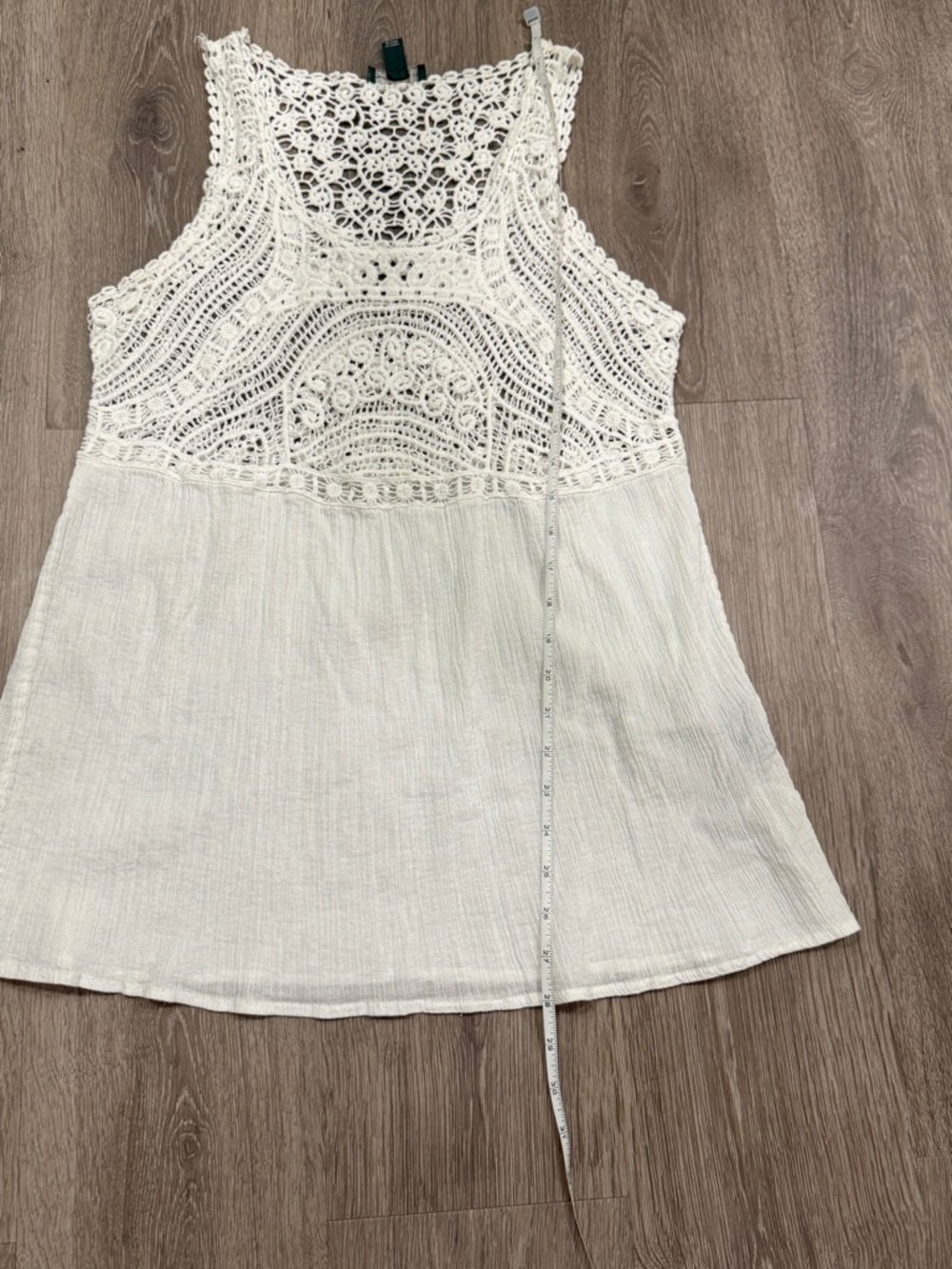 Ralph Lauren Womens White Crochet Panel Sleeveless Tank Top Size M - Picture 7 of 9